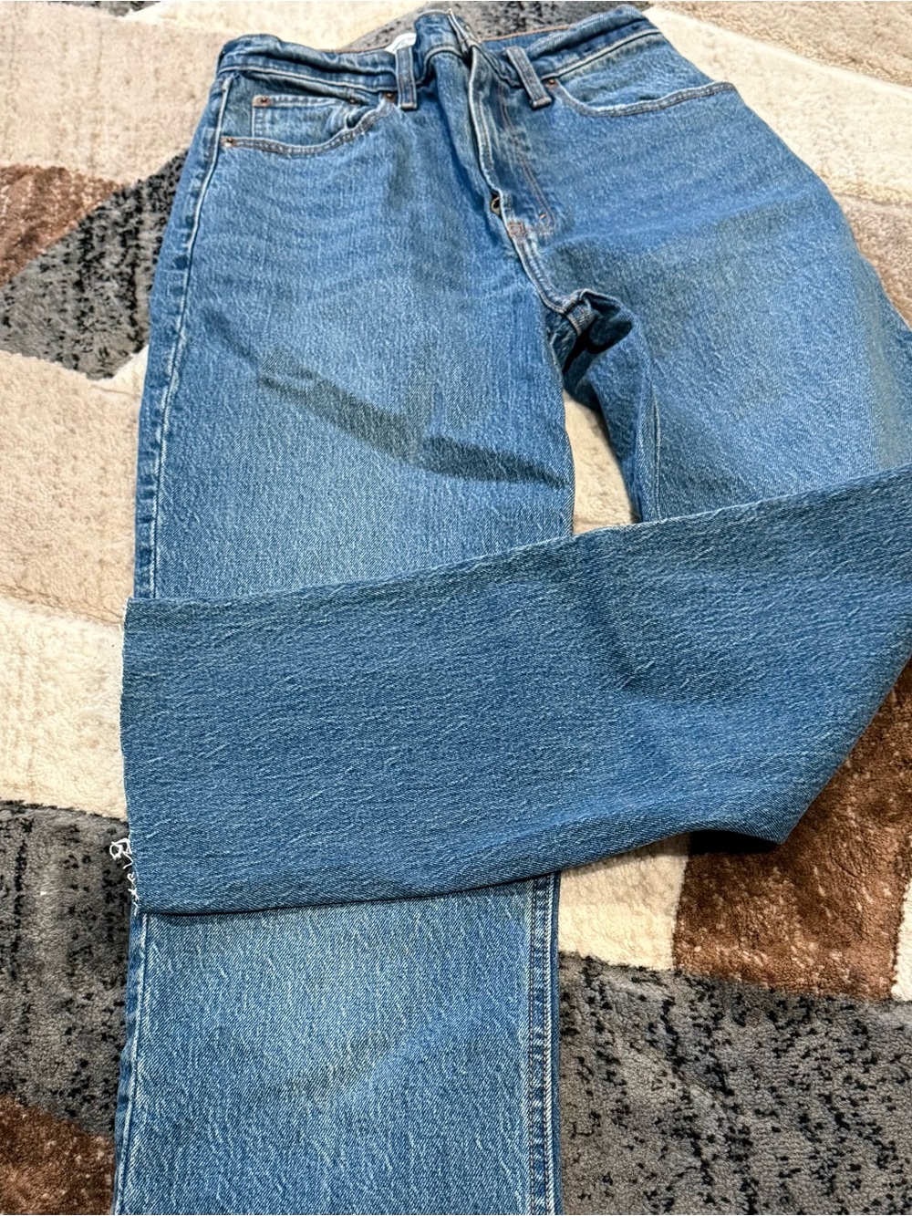 Abercrombie & Fitch Women's Straight-Leg Blue Denim Jeans